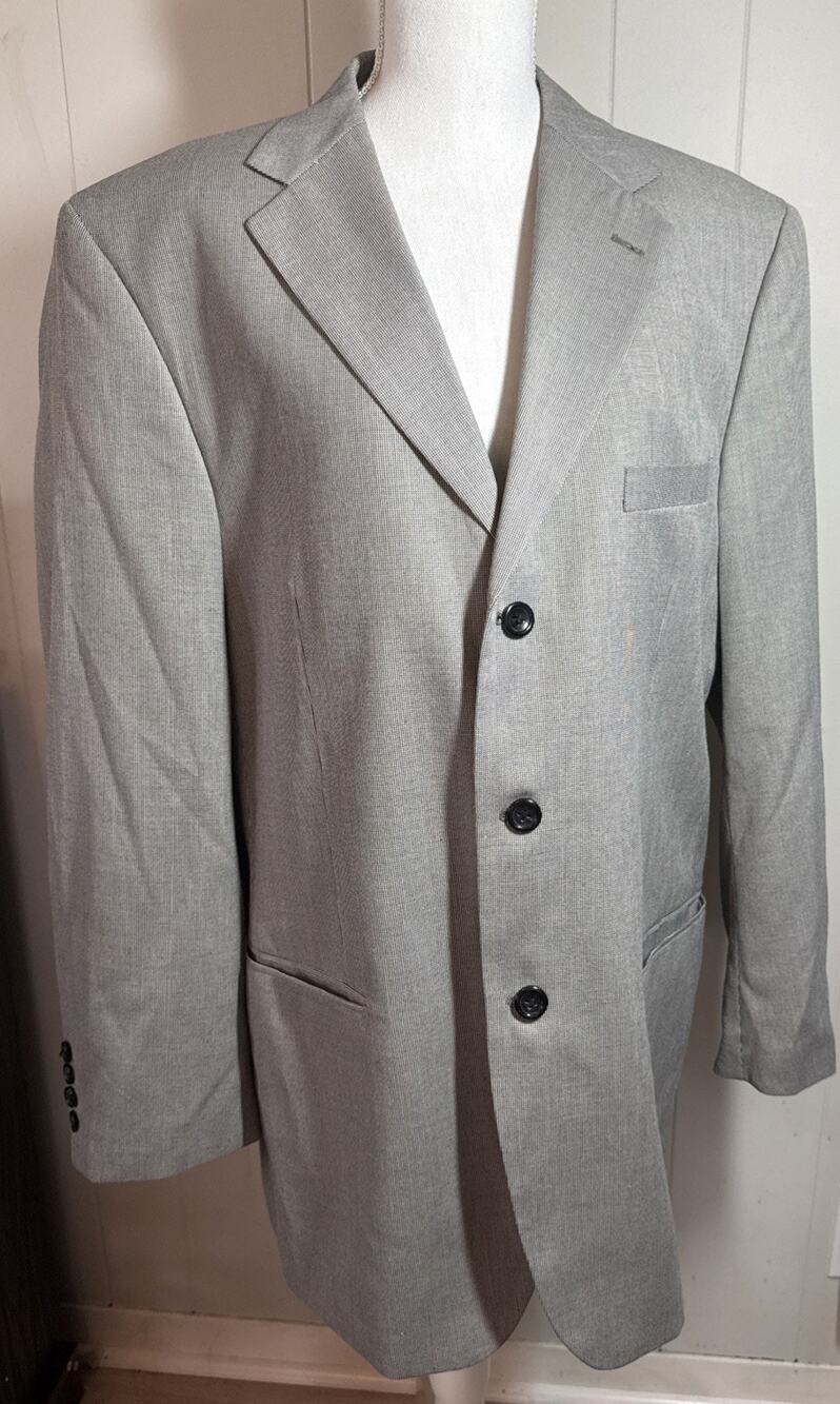 Vintage LUCA ROSSI Italia Blazer Mens 42R Gray Suit Jacket Sport Coat AA2